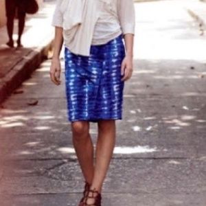 Anthropologie Eva Franco Tye Dye Blue pencil Skirt